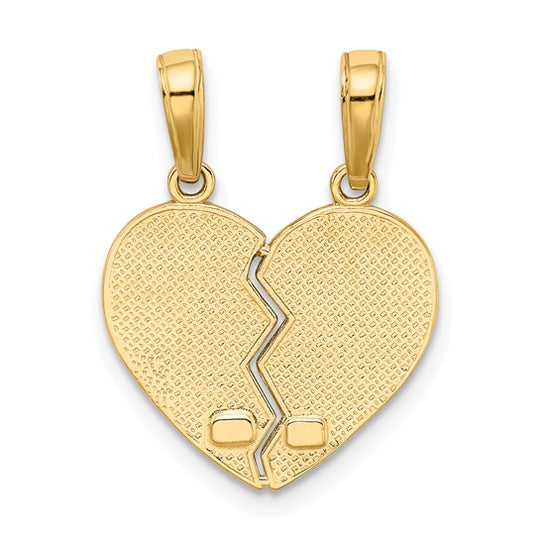 Colgante "I LOVE YOU" en 2 Piezas de Oro Amarillo de 10k