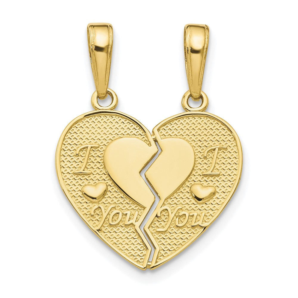 Colgante "I LOVE YOU" en 2 Piezas de Oro Amarillo de 10k