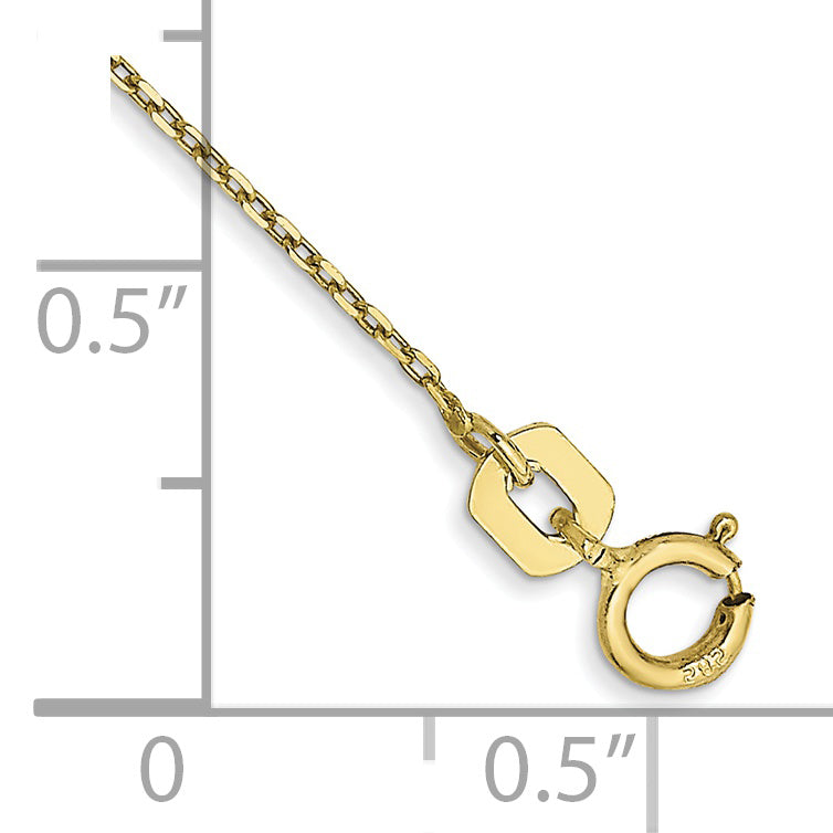 Tobillera de Cadena con Cierre de Anillo de Resorte de 0.8 mm en Oro Amarillo de 10k