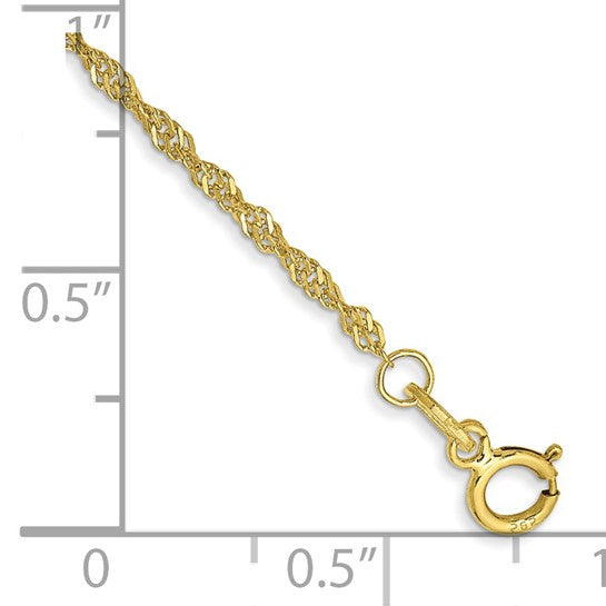 Pulsera de Oro Amarillo de 14k de 8 pulgadas y 2 mm, con Cierre de Langosta