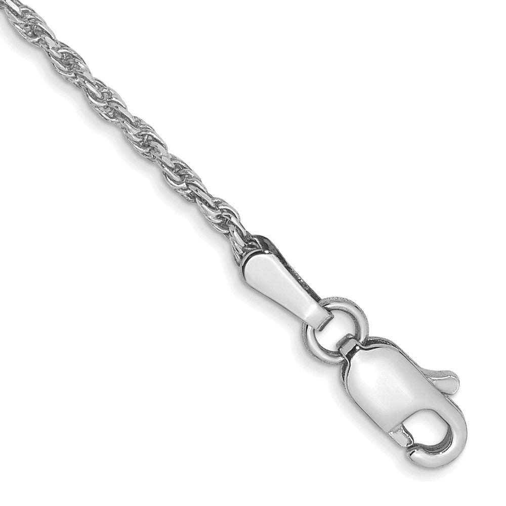 Pulsera de cuerda hecha a máquina D/C de 1,3 mm de oro blanco de 10 k