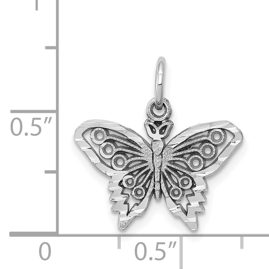 Colgante de Mariposa de Oro Blanco 10K