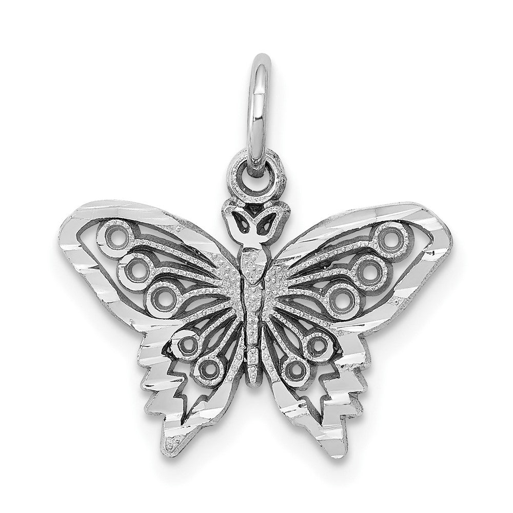 Colgante de Mariposa de Oro Blanco 10K