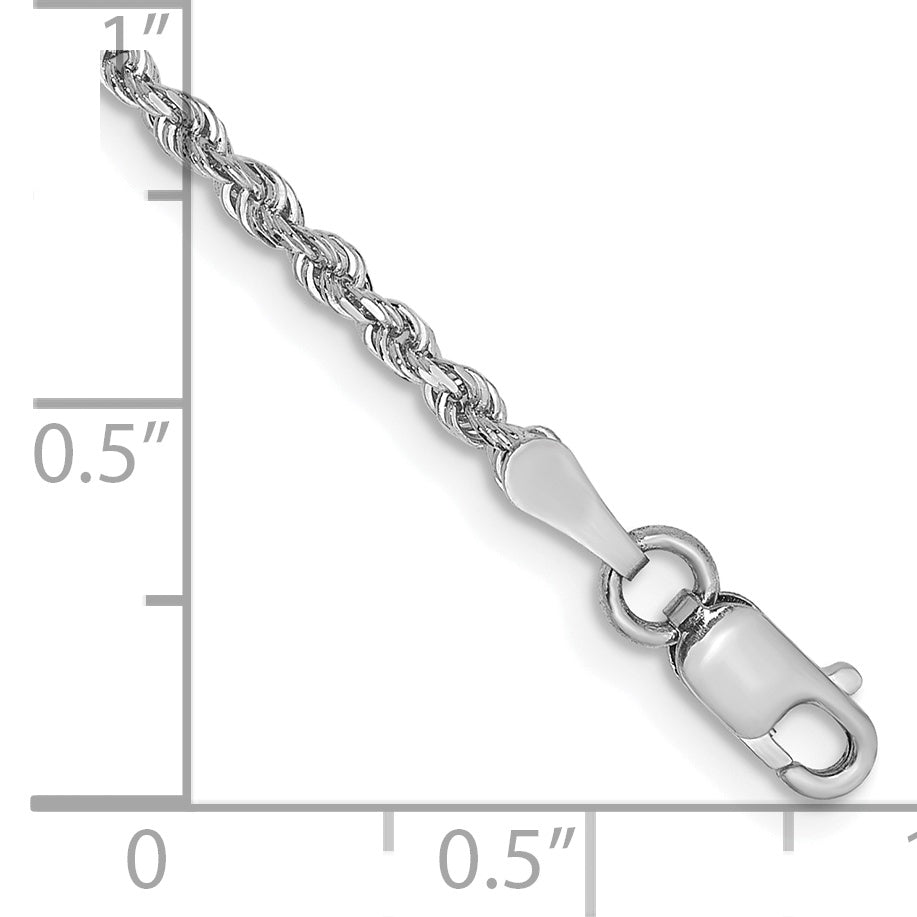 Tobillera de Cadena de Cuerda Cuádruple D/C de 2 mm en Oro Blanco de 10k