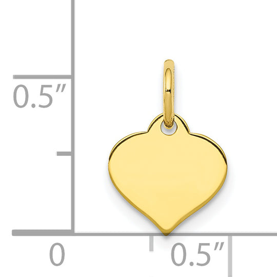 Colgante "Corazón" de Oro Amarillo de 10k con Disco de .013 Gauge