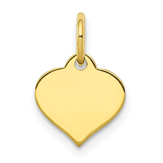 Colgante "Corazón" de Oro Amarillo de 10k con Disco de .013 Gauge