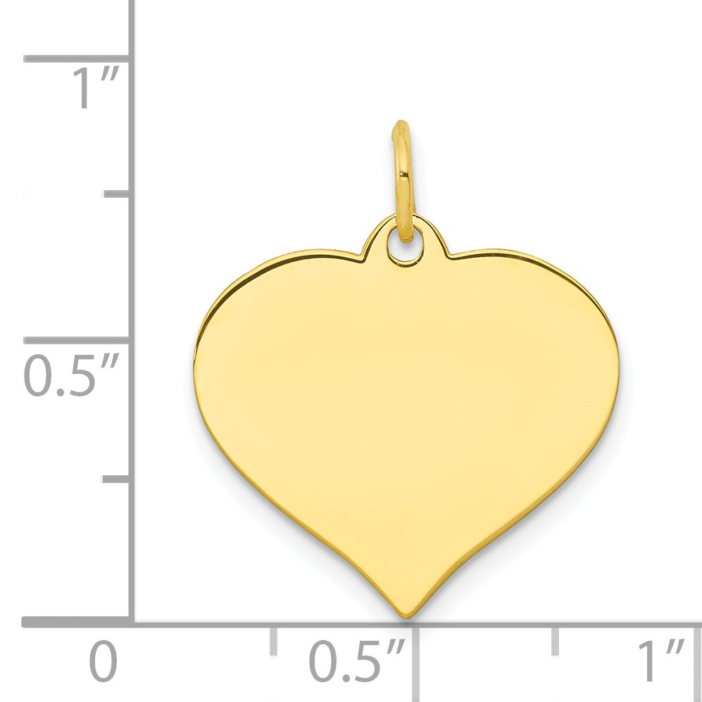 Dije de Disco Corazón en Oro de 10k (.018 Gauge)