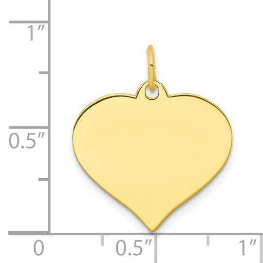 Dije de Disco Corazón en Oro de 10k (.018 Gauge)