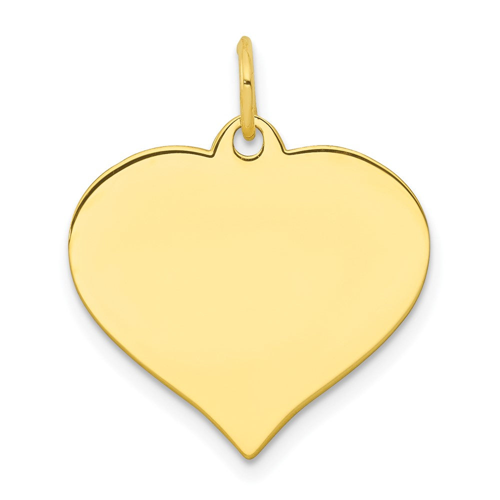 Dije de Disco Corazón en Oro de 10k (.018 Gauge)