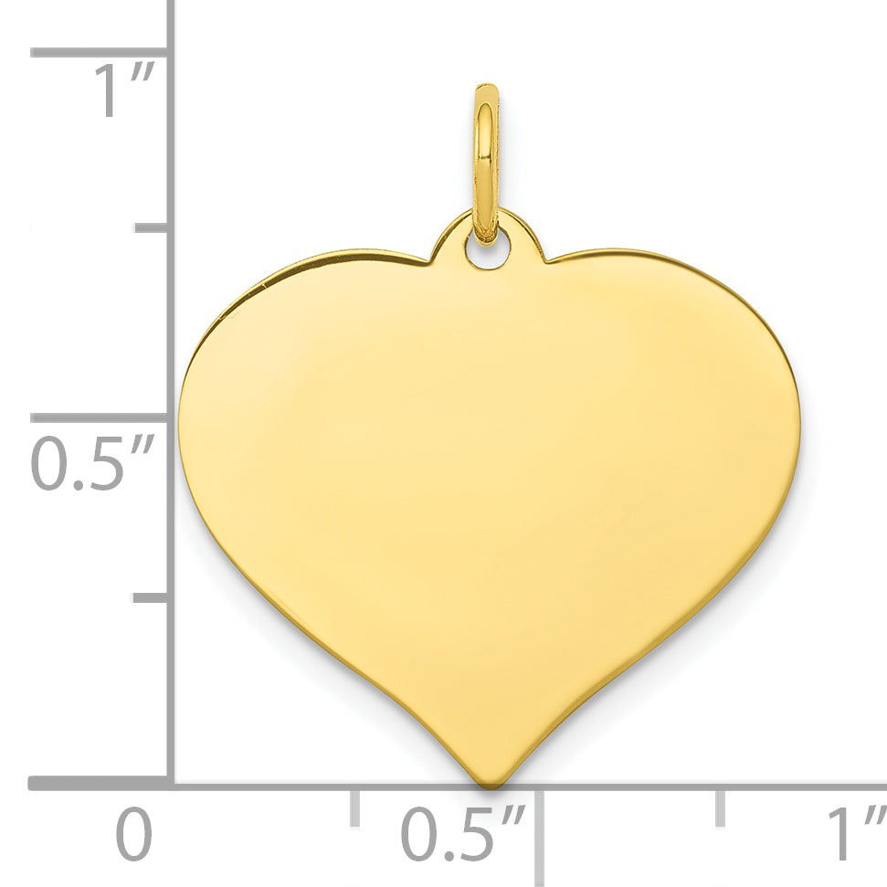 Dije Circular Grabable con Corazón en Oro Amarillo de 10k con .013 de Calibre