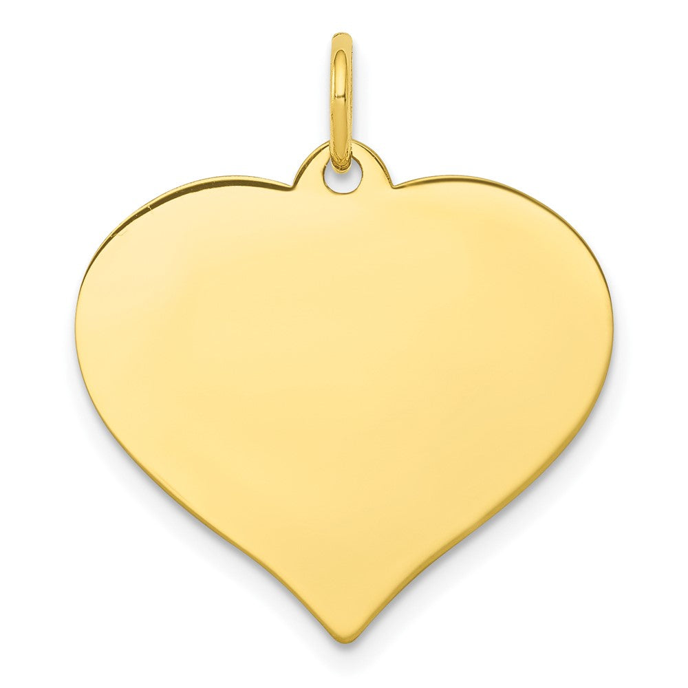 Dije Circular Grabable con Corazón en Oro Amarillo de 10k con .013 de Calibre