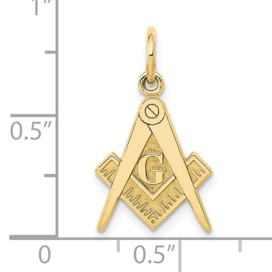 Dije Símbolo Masón Pulido y Texturizado en Oro Amarillo de 10K