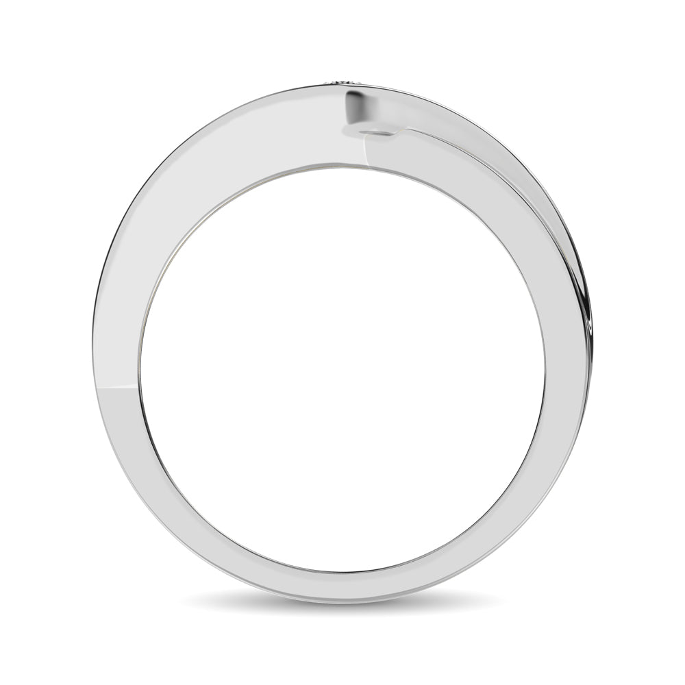 Oro blanco de 10 quilates de 1/4 qt.Tw. Banda de diamantes para hombre