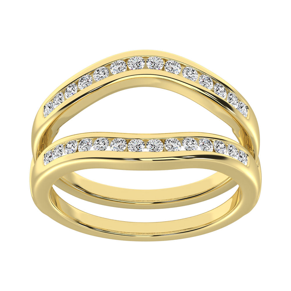 Diamante 1/2 Ct.Tw. Anillo protector en oro amarillo de 10 quilates