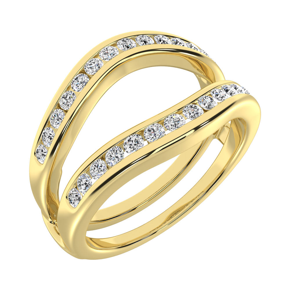 Diamante 1/2 Ct.Tw. Anillo protector en oro amarillo de 10 quilates