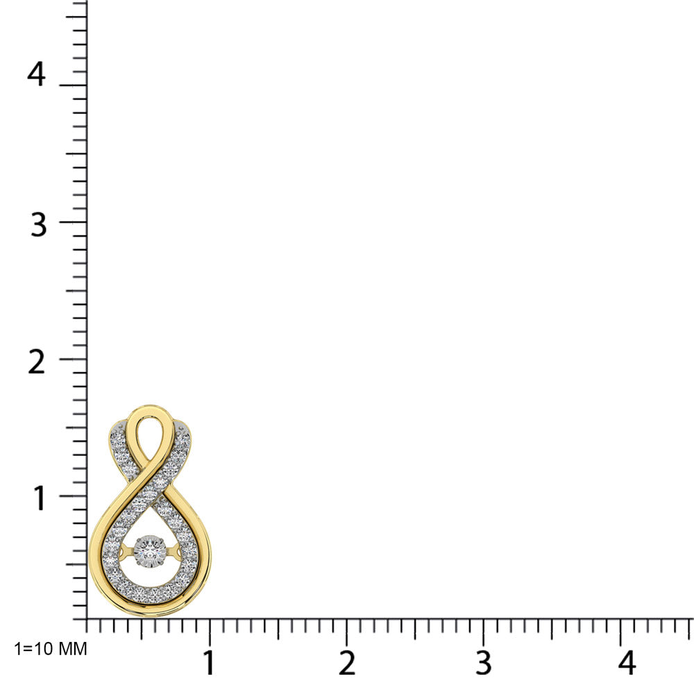 Colgante infinito de diamantes de 1/5 quilates de oro amarillo de 14 quilates