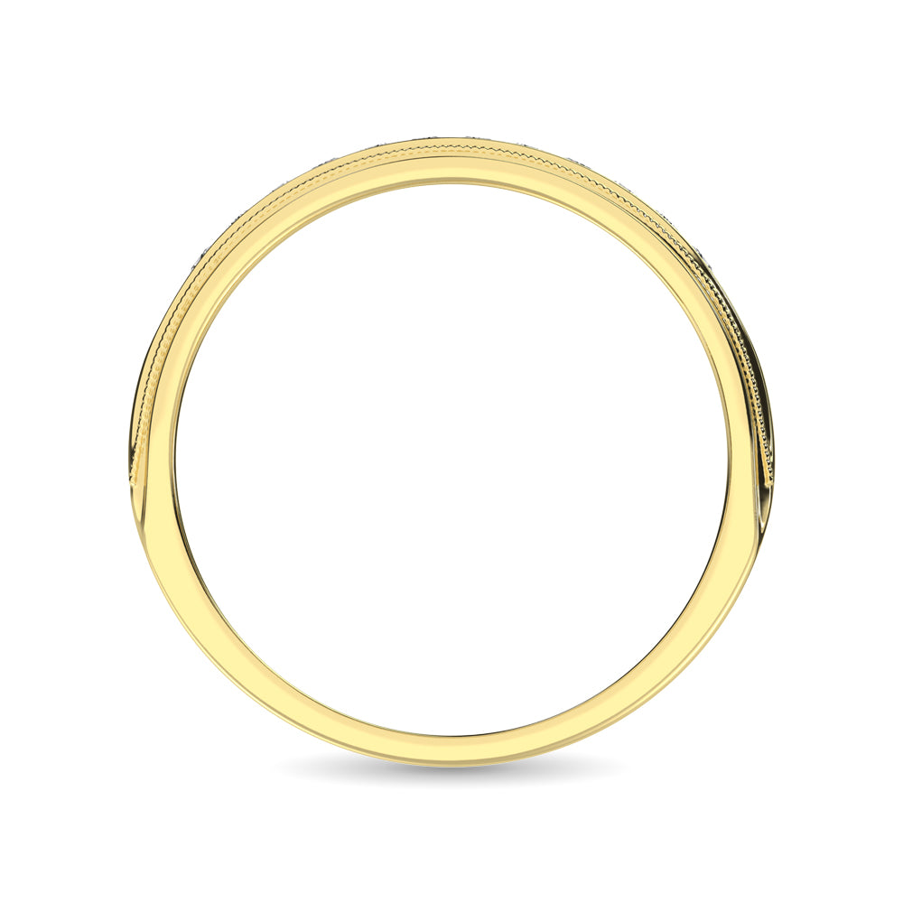 Oro amarillo de 14 quilates de 1/4 qt.Tw. Banda de m√°quina de diamante para hombre