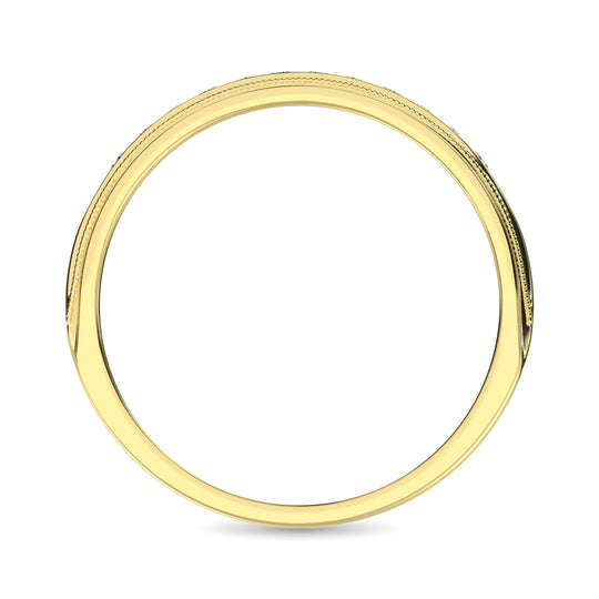 Oro amarillo de 14 quilates de 1/2 qt.Tw. Banda de m√°quina de diamante para hombre