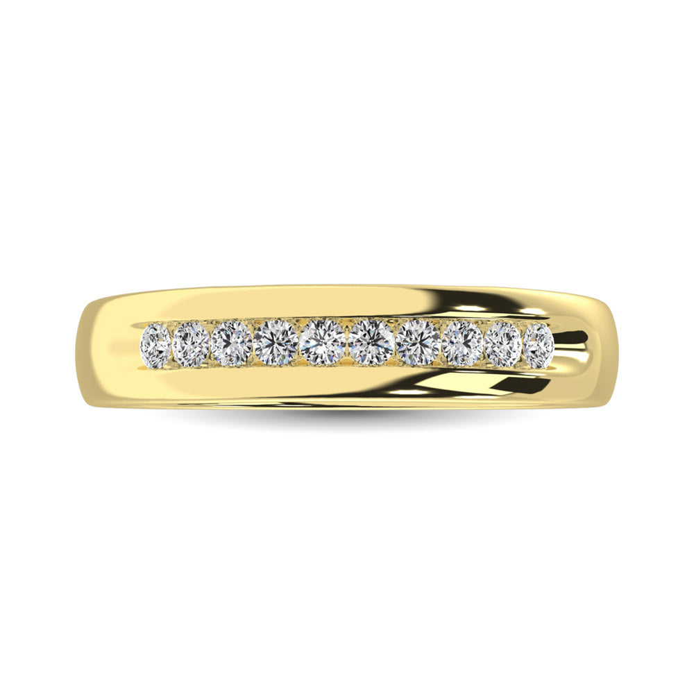 Oro amarillo de 14 quilates de 1 qt.Tw. Banda de m√°quina de diamante para hombre