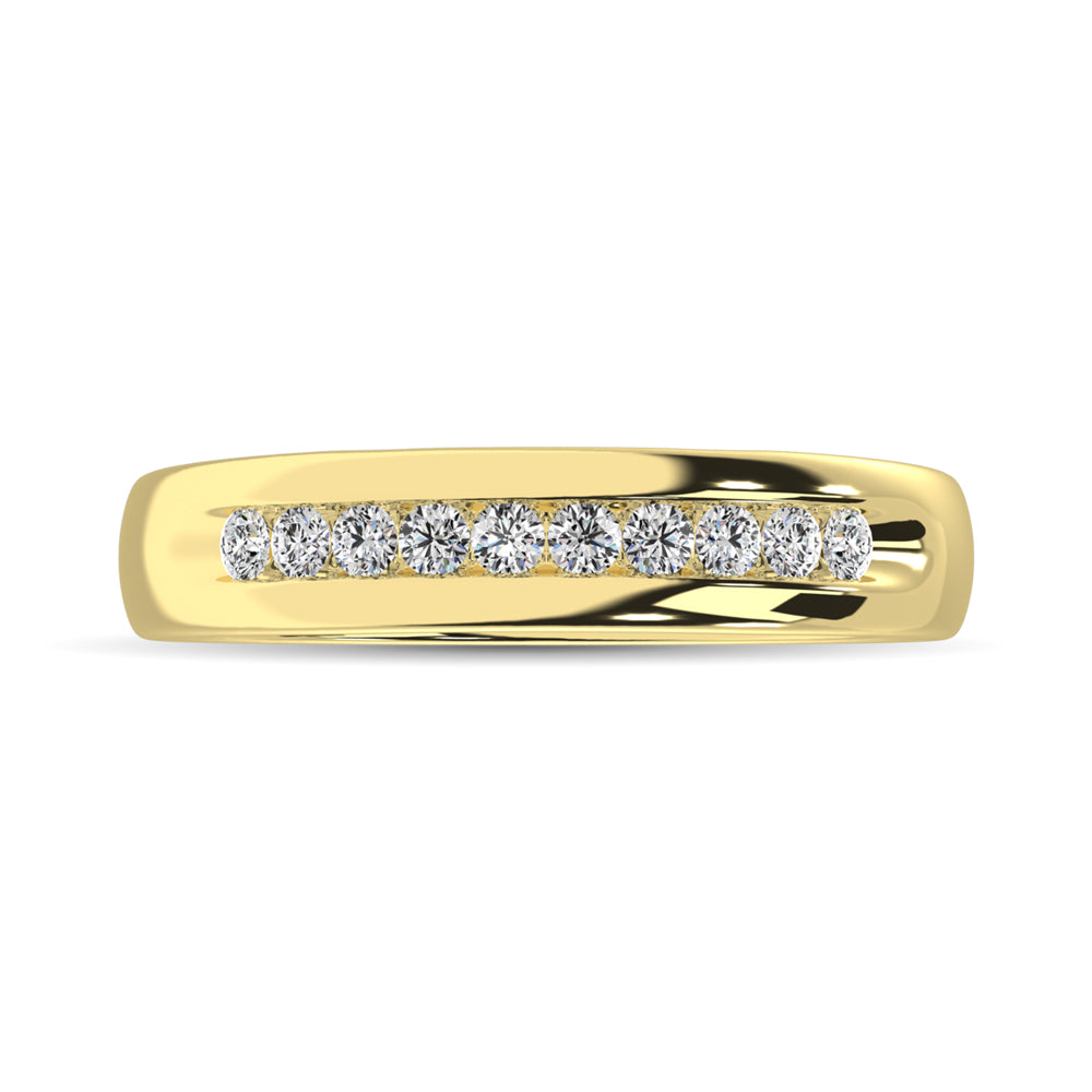 Oro amarillo de 14 quilates de 1/4 qt.Tw. Banda de m√°quina de diamante para hombre