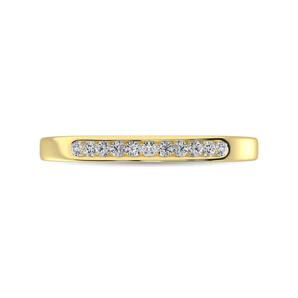 Banda de M√°quina para Mujer con Diamantes de 1/10 qt en Oro Amarillo de 14k