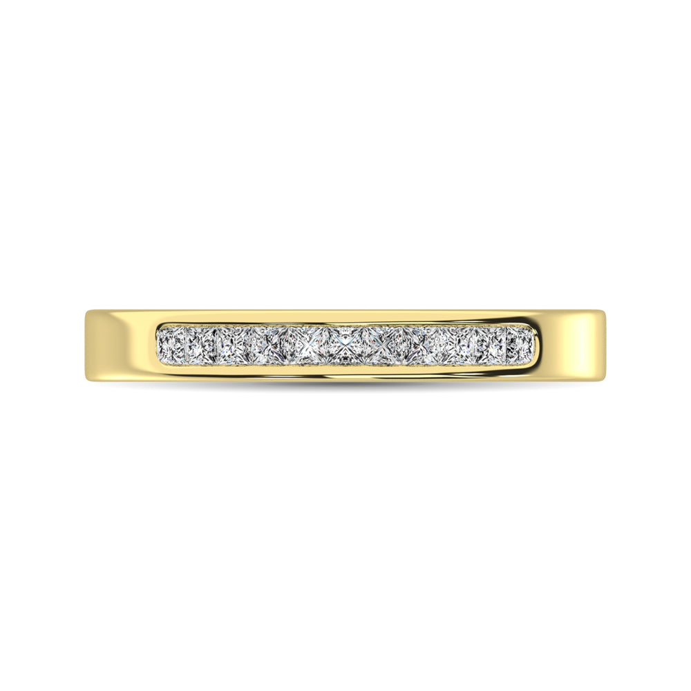 Oro amarillo de 14 quilates de 1/4 qt.Tw. Banda de m√°quina de diamantes para mujer