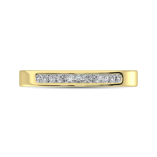 Oro amarillo de 14 quilates de 1/4 qt.Tw. Banda de m√°quina de diamantes para mujer