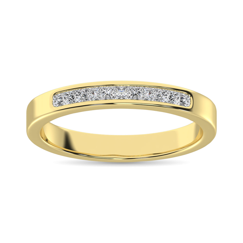 Oro amarillo de 14 quilates de 1/4 qt.Tw. Banda de m√°quina de diamantes para mujer