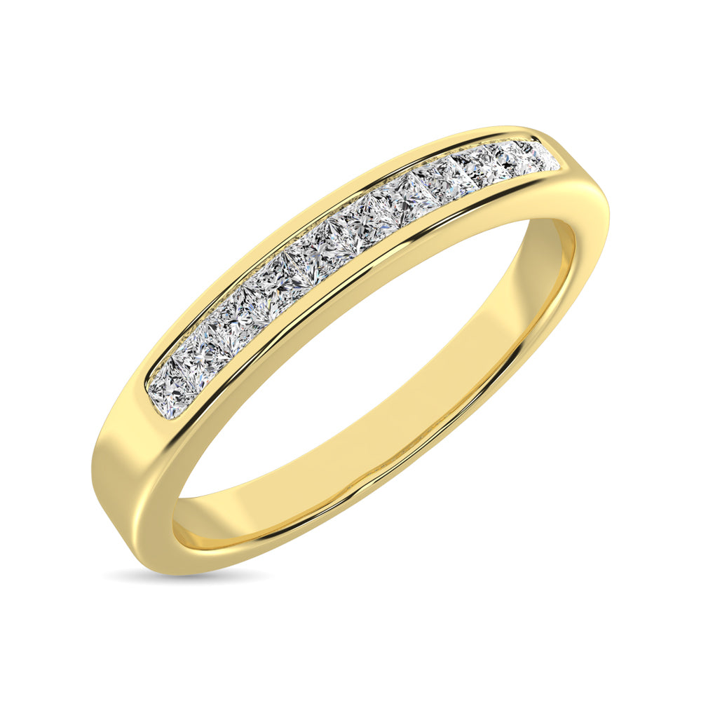 Oro amarillo de 14 quilates de 1/4 qt.Tw. Banda de m√°quina de diamantes para mujer