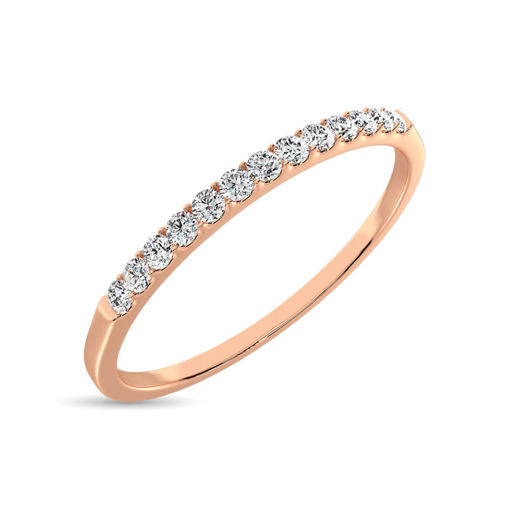 Banda de M√°quina para Mujer con Diamantes de 1/10 qt en Oro Rosa de 14k