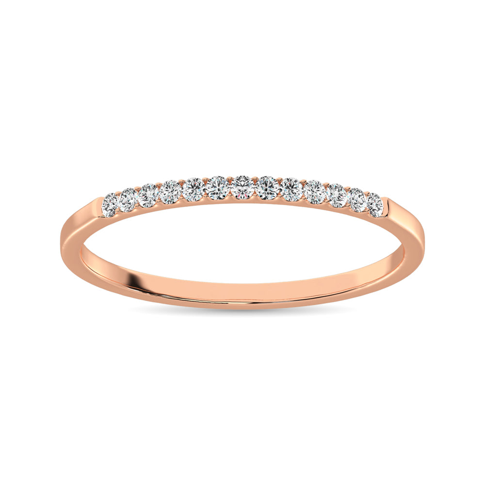 Banda de M√°quina para Mujer con Diamantes de 1/10 qt en Oro Rosa de 14k