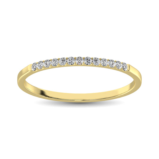 Banda de M√°quina para Mujer con Diamantes de 1/10 qt en Oro Amarillo de 14k