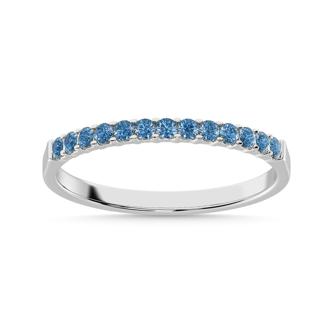 Banda de m√°quina con Diamante Azul de 1/5 qt en Oro Blanco de 14k de 1/5 quilates