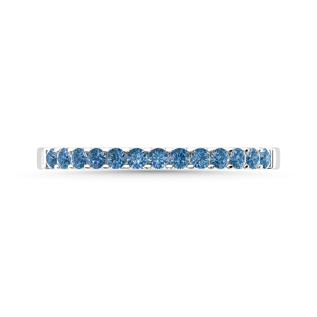 Banda de m√°quina con Diamante Azul de 1/5 qt en Oro Blanco de 14k de 1/5 quilates