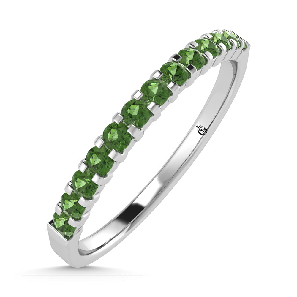 Churumbela en oro blanco de 14 quilates con Peridoto 1/4 Ct.Tw.