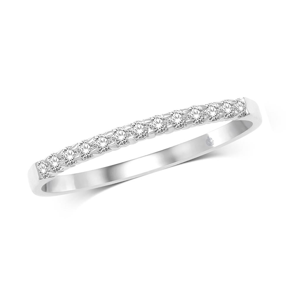 Banda de M√°quina para Mujer con Diamantes de 1/2 qt en Oro Blanco de 14k