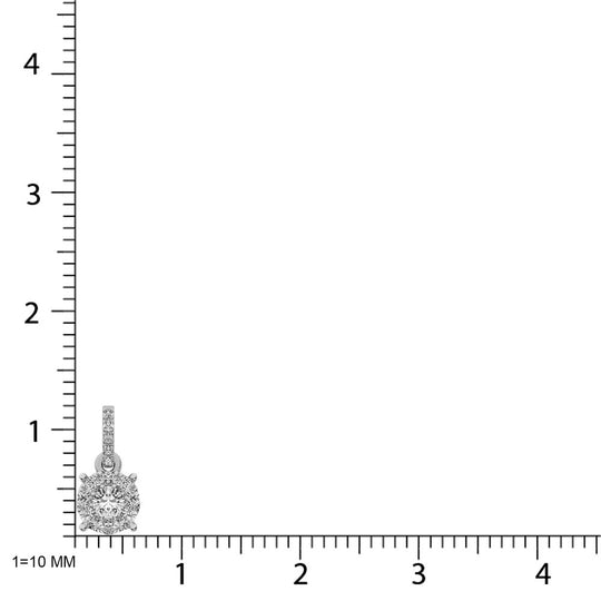Oro blanco de 14 quilates de 1/3 quilates total. Colgante de moda de diamantes