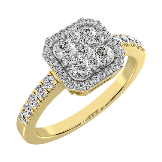 Diamante 1/2 Ct.Tw. Anillo de moda en oro amarillo de 14 quilates