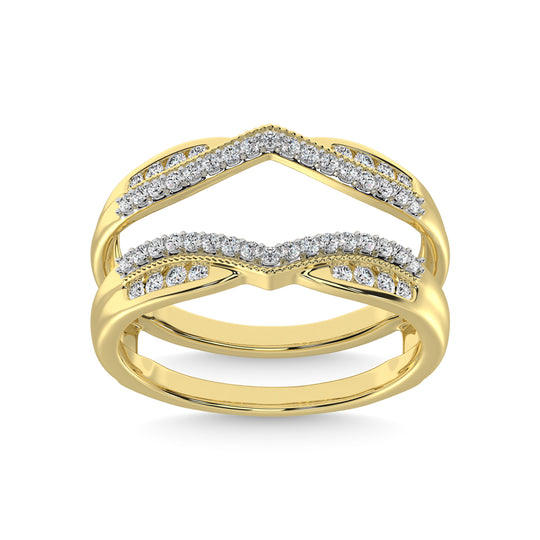 Anillo Protector con Diamantes de 1/3 qt en Oro Amarillo de 14k