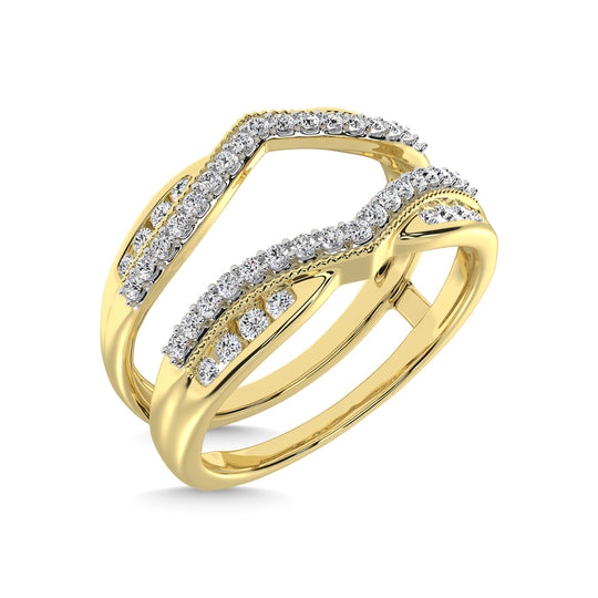 Anillo Protector con Diamantes de 1/3 qt en Oro Amarillo de 14k