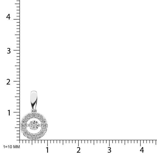 Oro blanco de 14 quilates de 1/2 qt.Tw. Colgante de diamantes en movimiento
