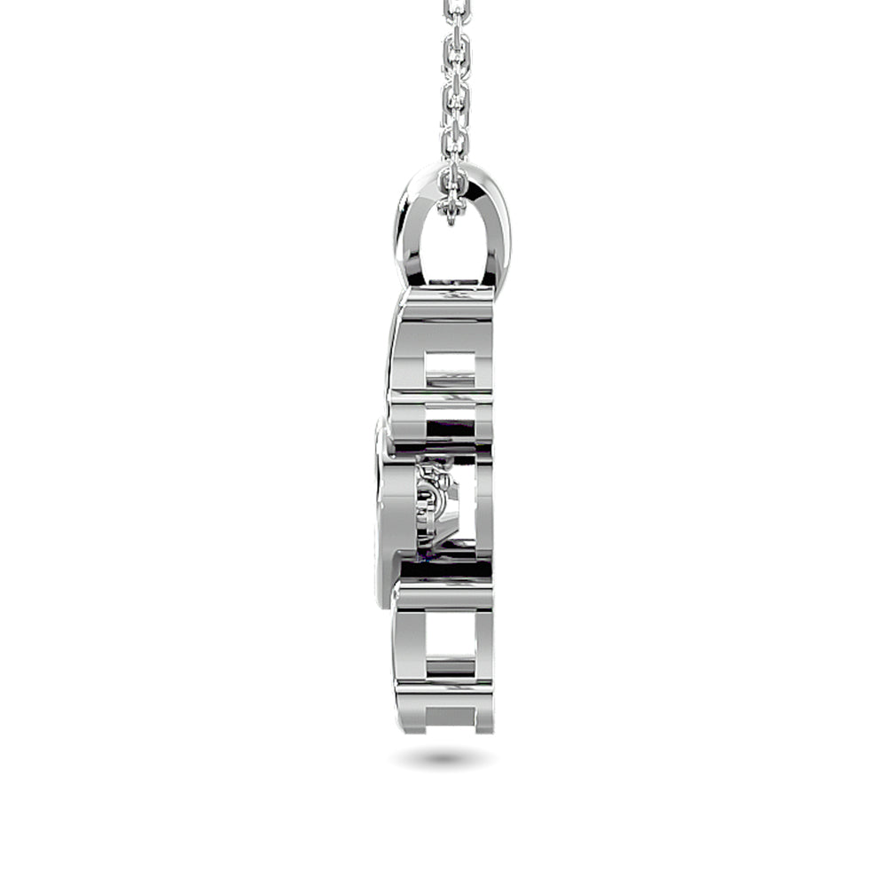 Colgante MOM con diamantes brillantes de 1/50 ct de peso total en plata de ley