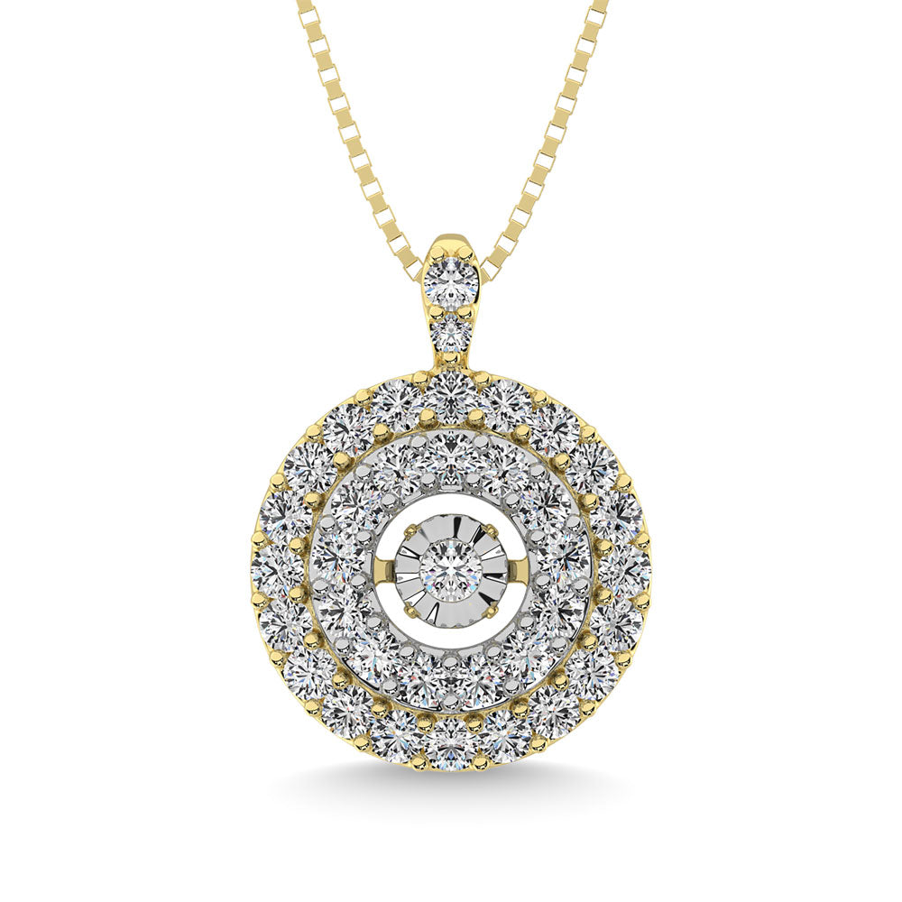 Diamante 3/8 Ct.Tw. Colgante brillante en oro amarillo de 10 quilates