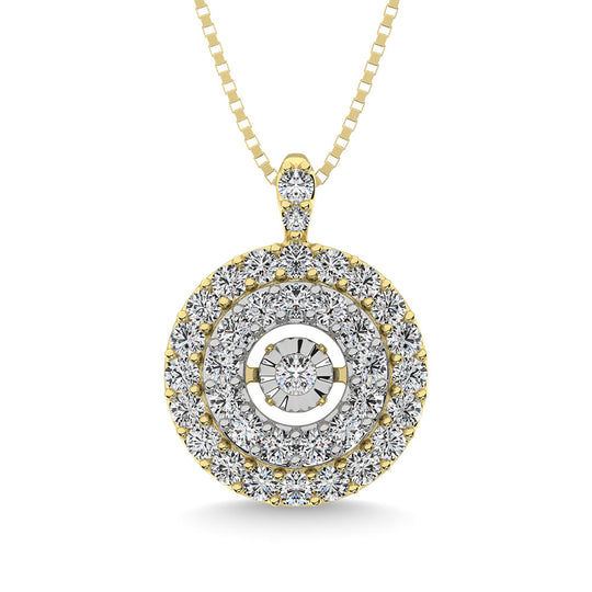 Diamante 3/8 Ct.Tw. Colgante brillante en oro amarillo de 10 quilates