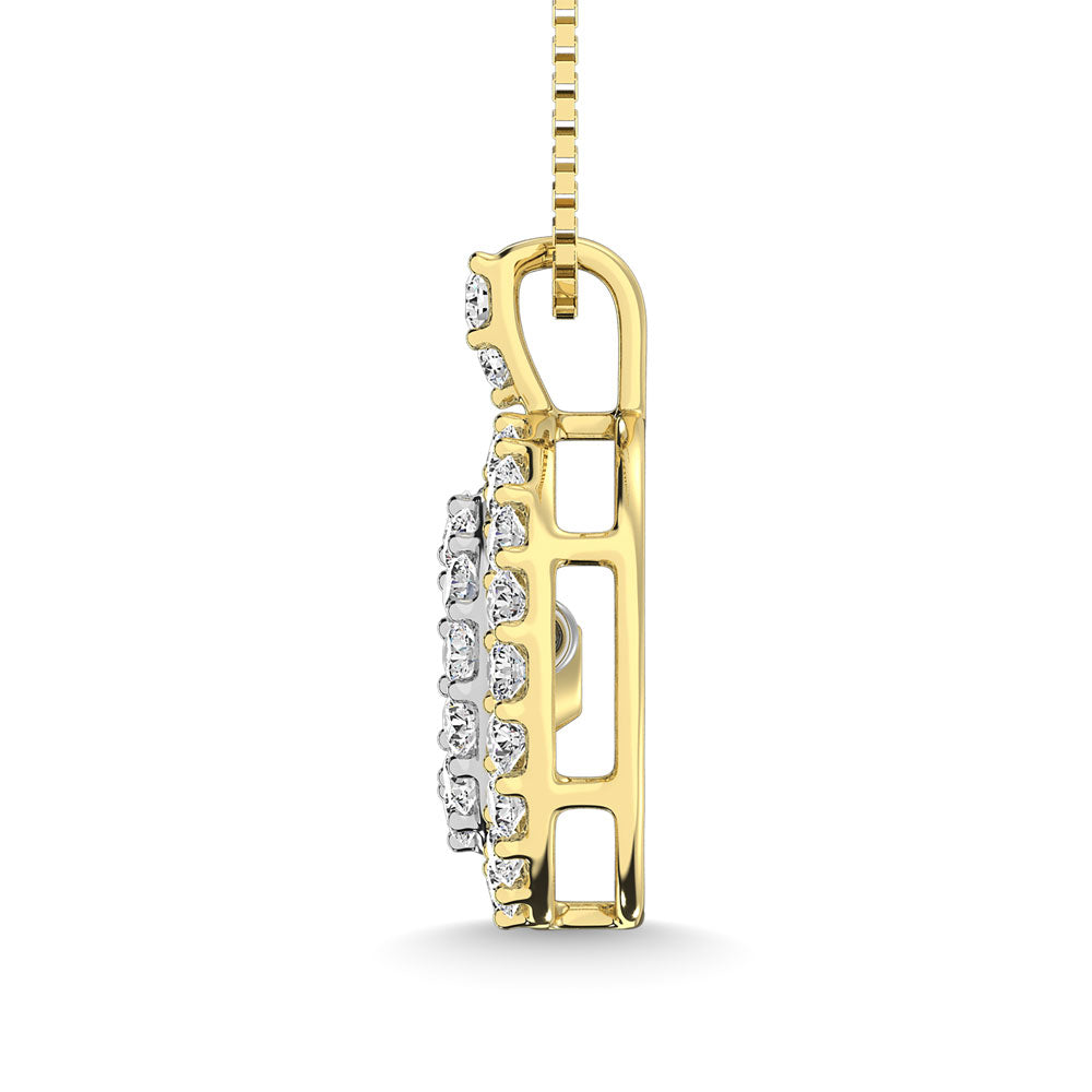 Diamante 3/8 Ct.Tw. Colgante brillante en oro amarillo de 10 quilates