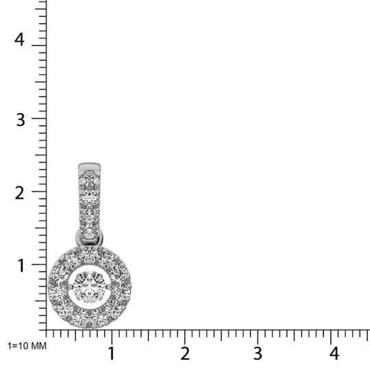 Colgante moderno con diamantes en movimiento de 9/10 quilates en oro blanco de 10 quilates