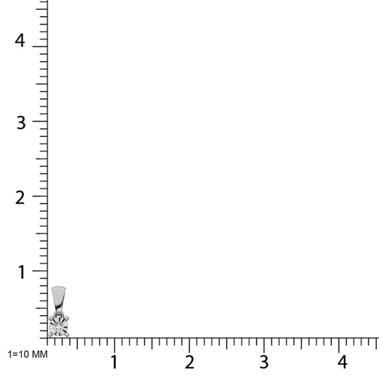 Colgante solitario de oro blanco de 10 quilates con diamantes de 1/10 quilates totales