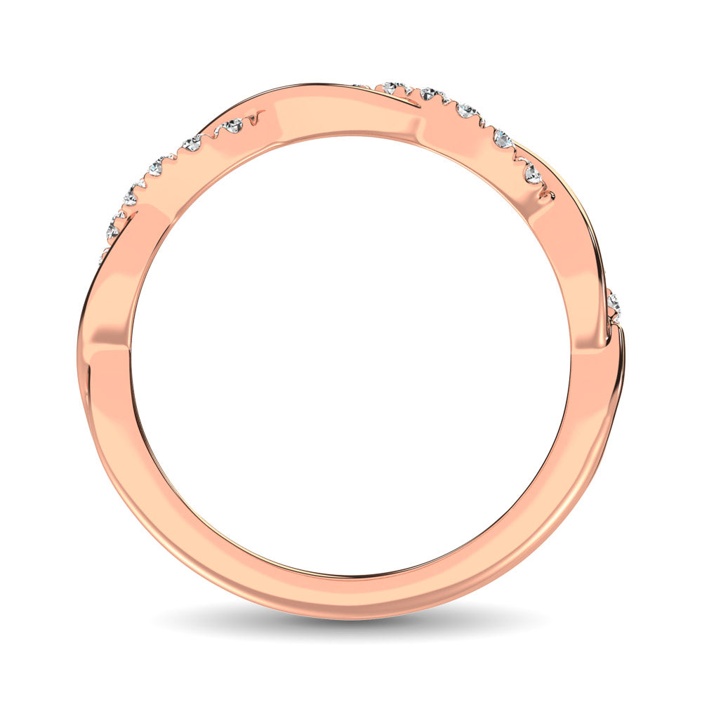 Alianza de Boda con Diamantes de 1/20 qt en Oro Rosa de 14k