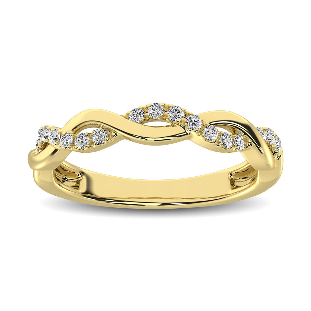 Alianza de Boda con Diamantes de 1/20 qt en Oro Amarillo de 14k