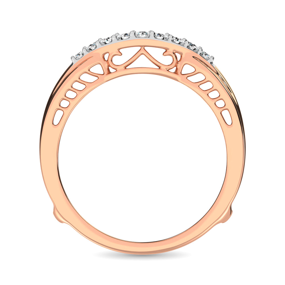 Anillo Protector de Diamantes de 1/4 qt en Oro Rosa de 10k